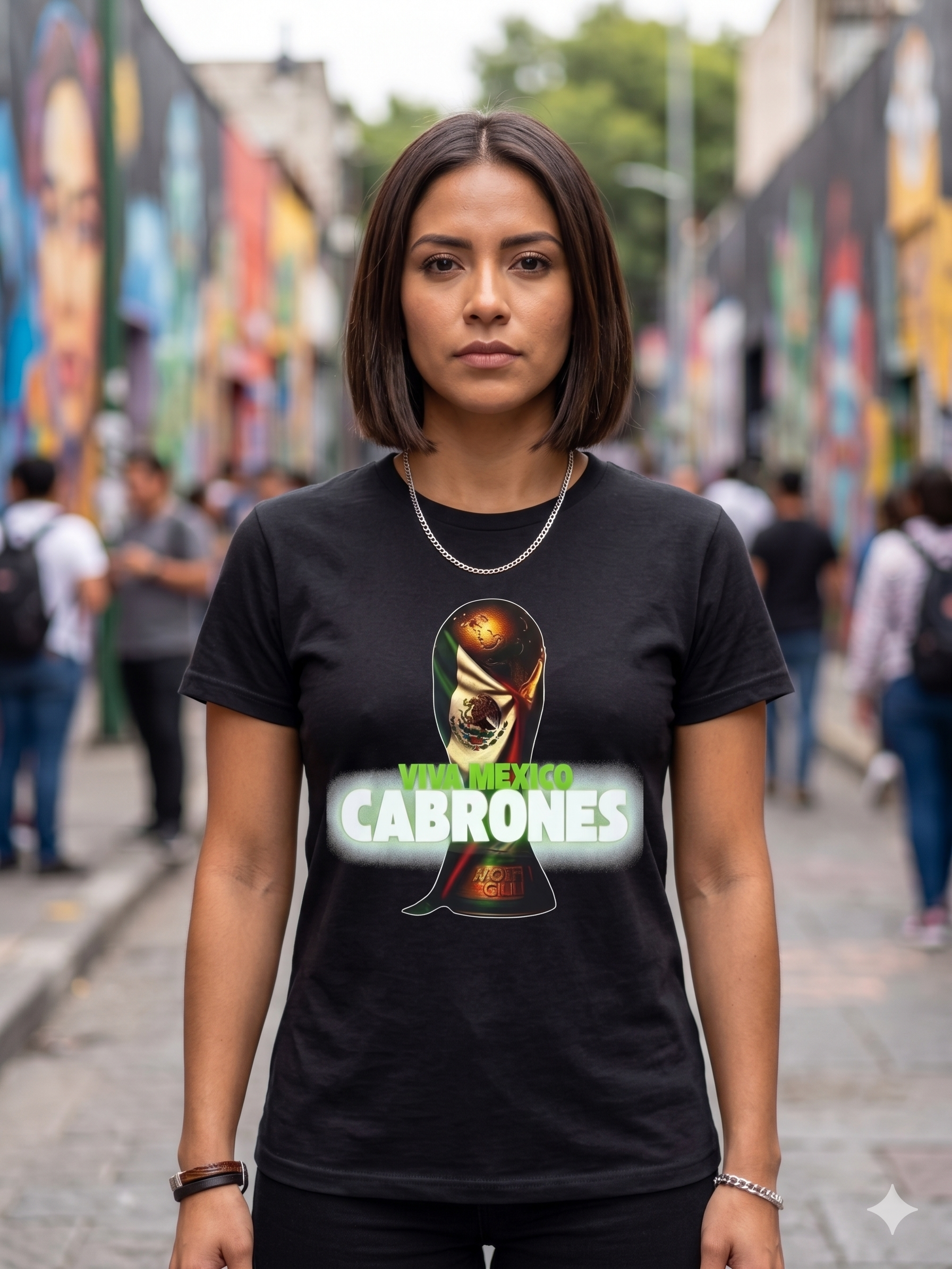 Mexican black soccer t-shirt 100% cotton with logo Viva Mexico Cabrones