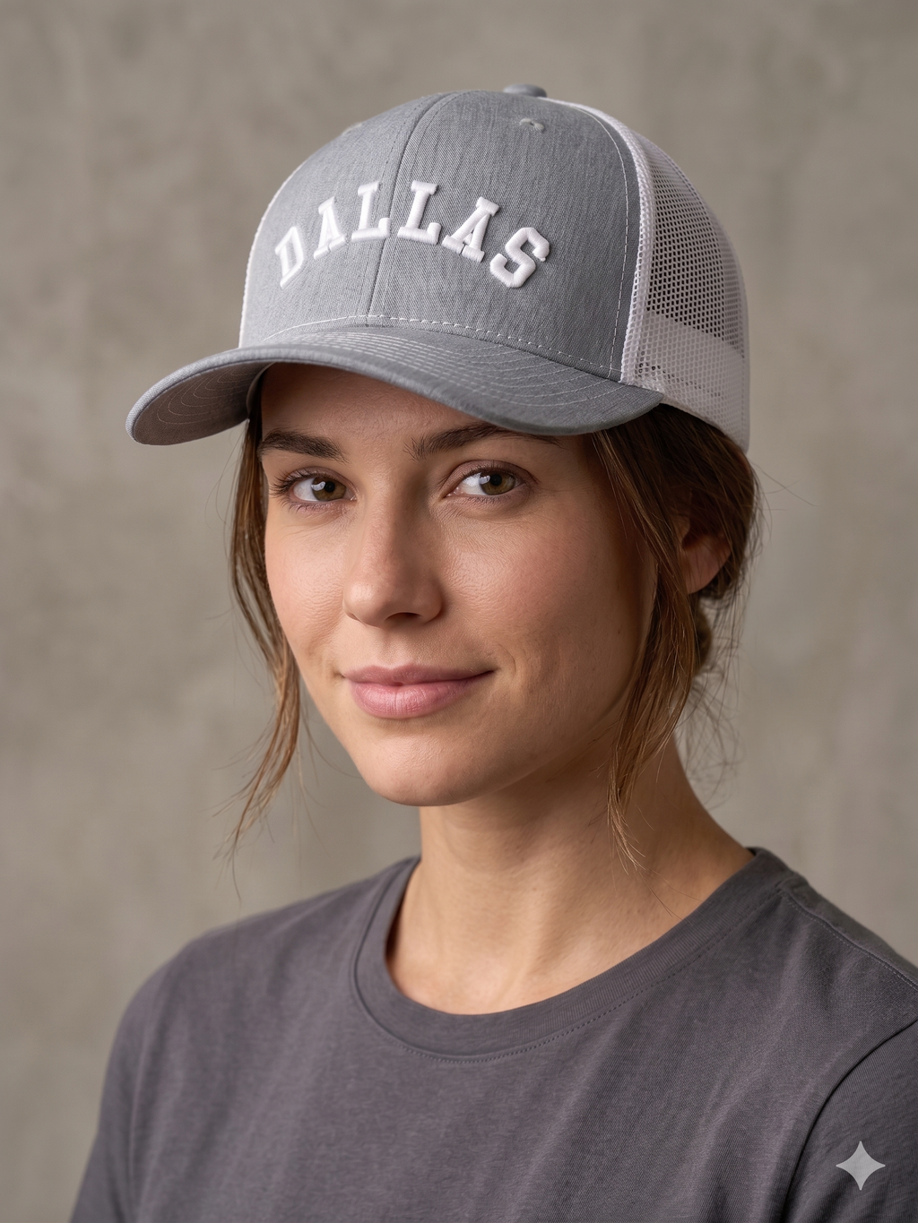 Trucker cap gray with Dallas embroidery logo