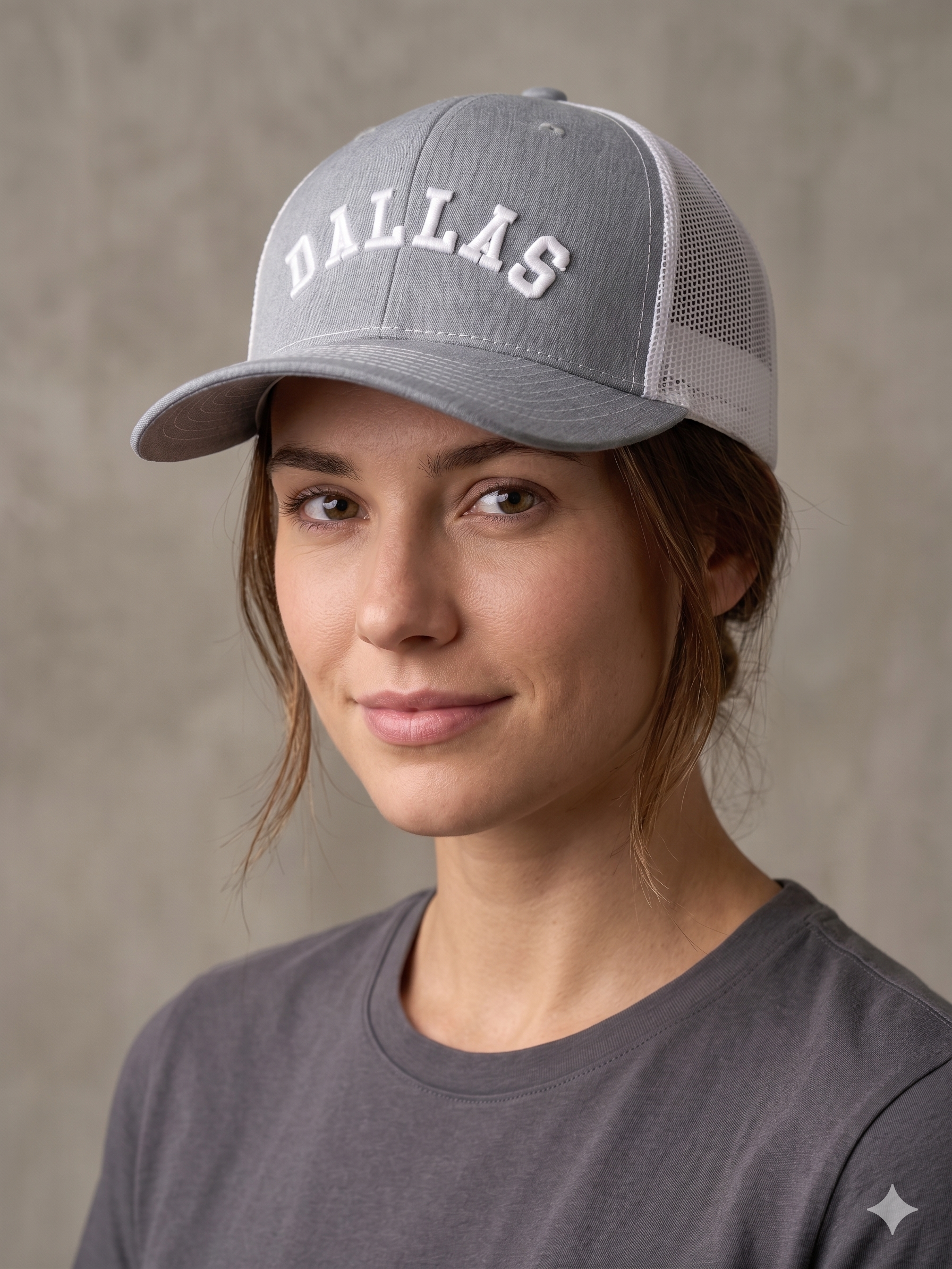 Trucker cap gray with Dallas embroidery logo