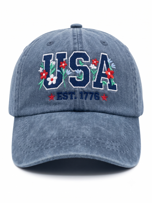 Adams Embroidery cap with USA 250 years celebration logo