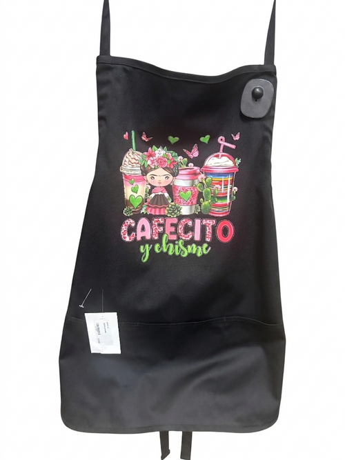 Apron small cafecito y chisme logo