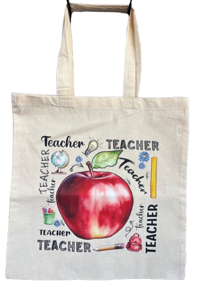 Tote Bag Teacher Canva 100% cotton