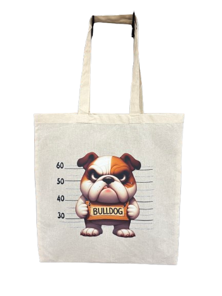 Tote Bag Canva Bulldog 100 % cotton