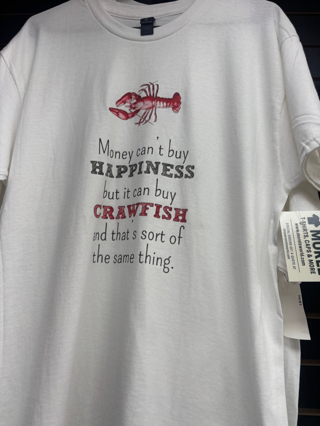 T-shirt white 100% cotton with crawfish logo