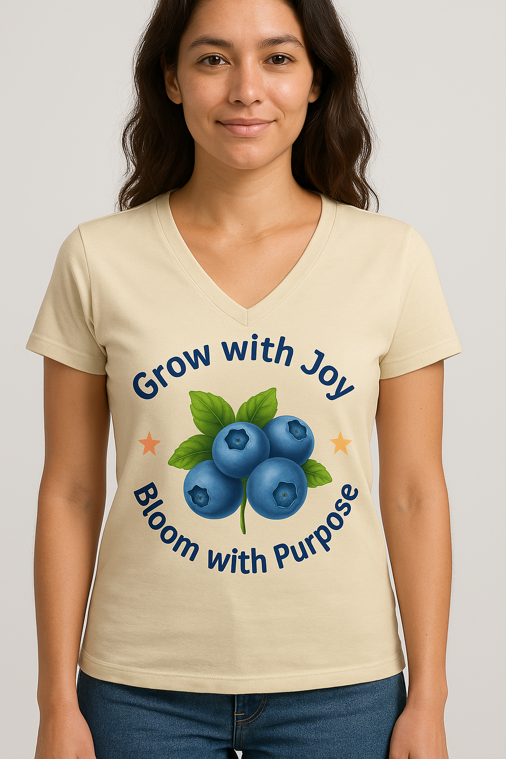 Short sleeve T-shirt with  Blueberries logo